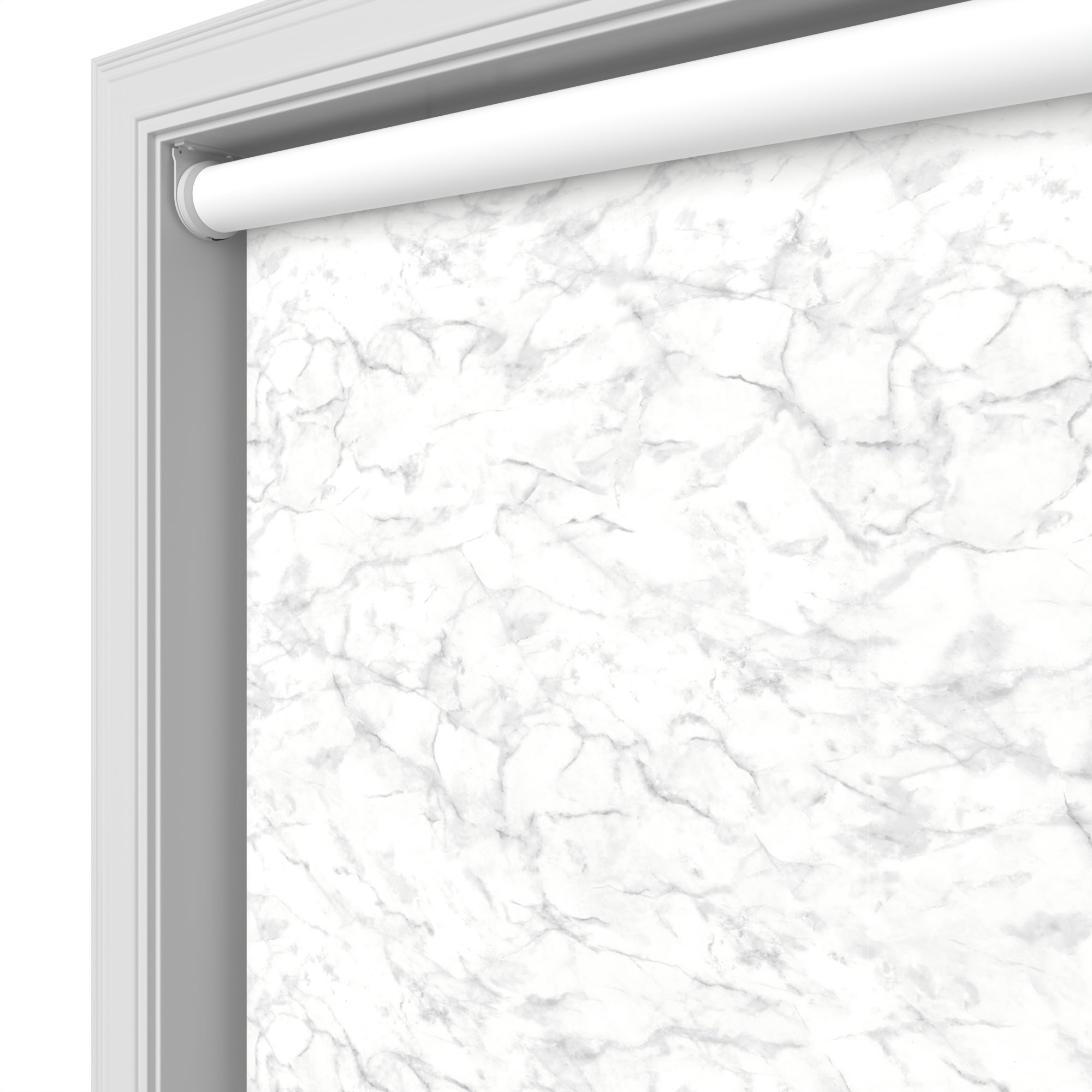 Marble Silver Blackout Motorised Roller Blind - Image 4