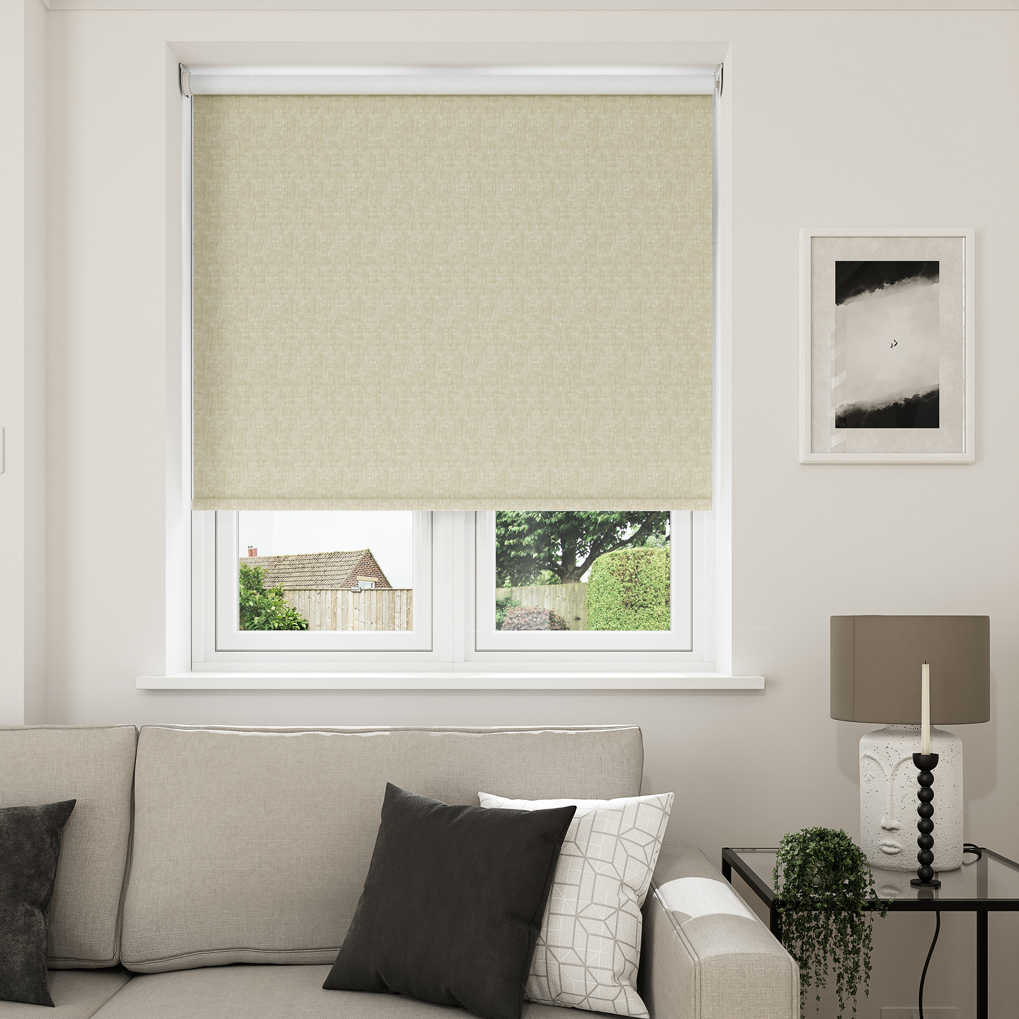 Hampton Blackout Calico Motorised Roller Blind - Image 7
