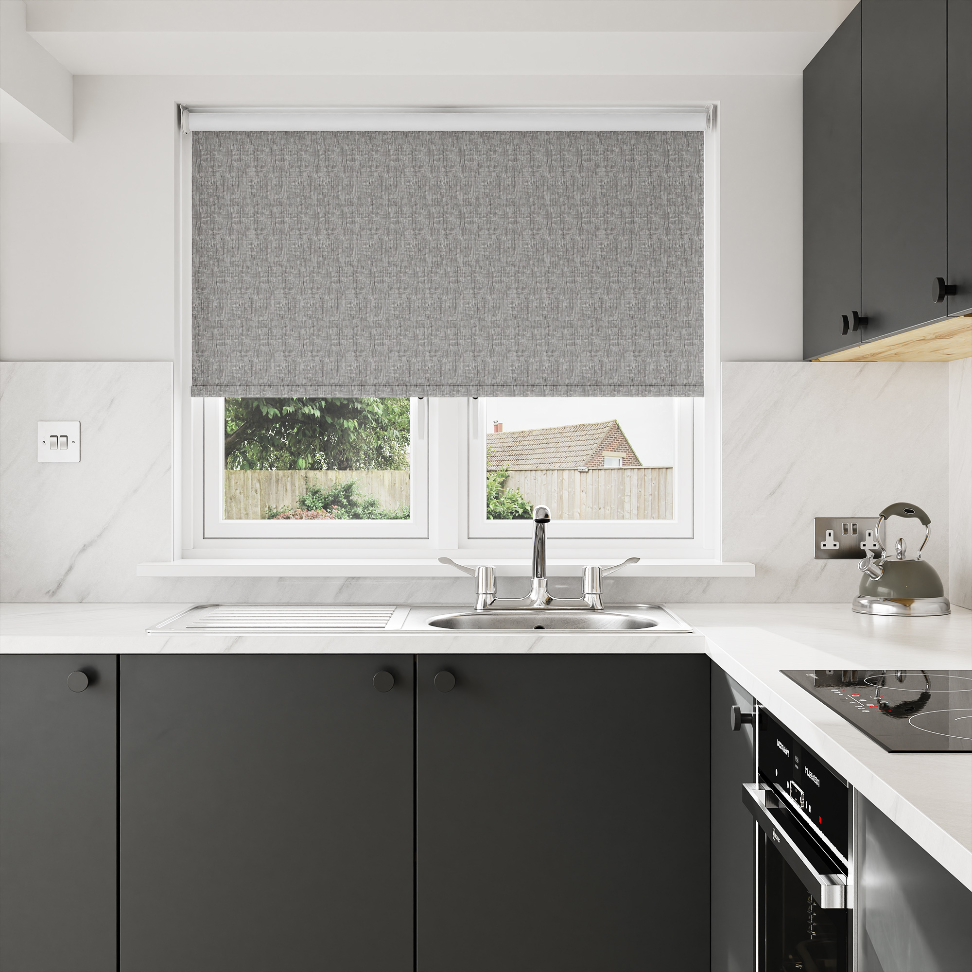 Hampton Blackout Flaxen Dusk Motorised Roller Blind - Image 7