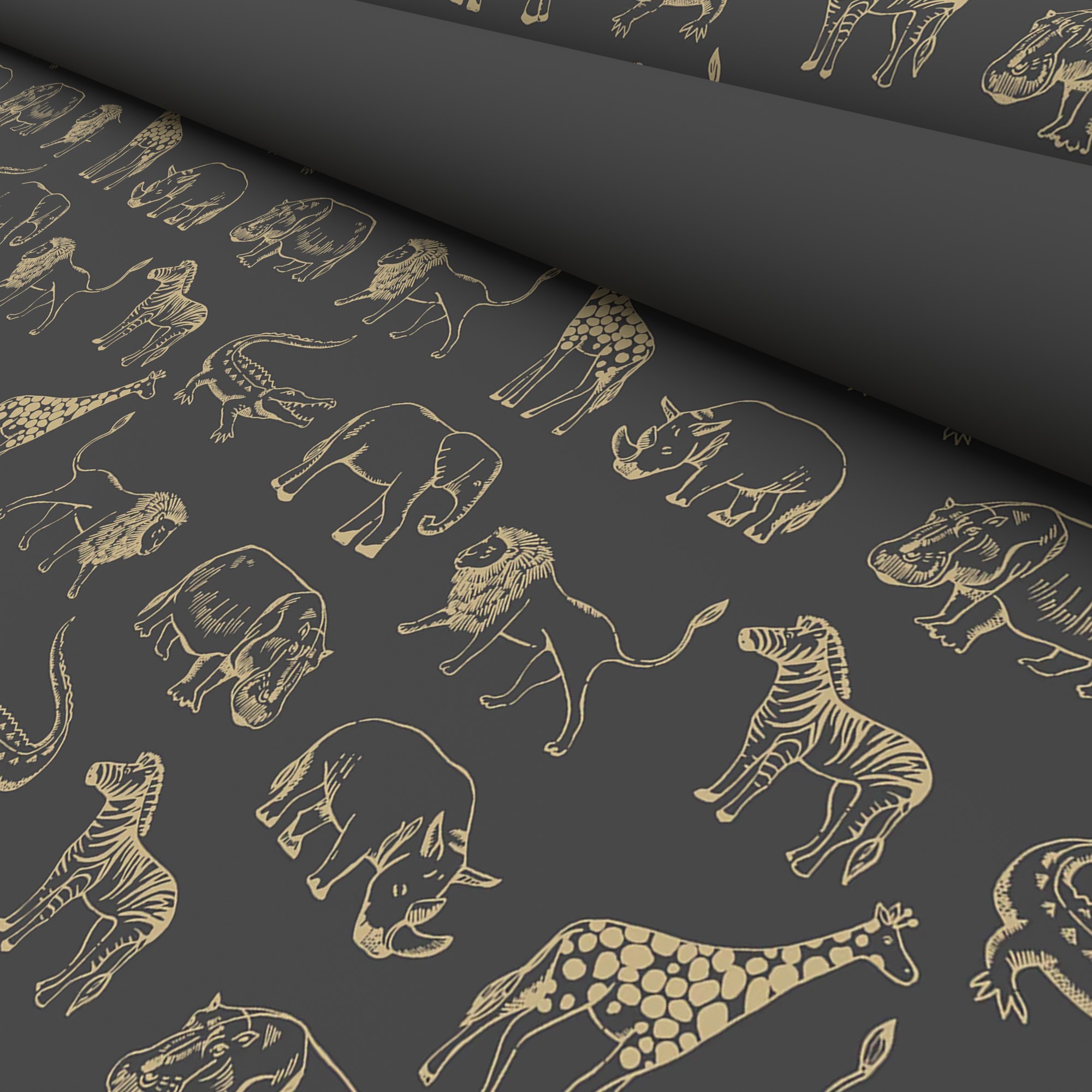 Night Safari Gold Blackout Motorised Roller Blind - Image 5