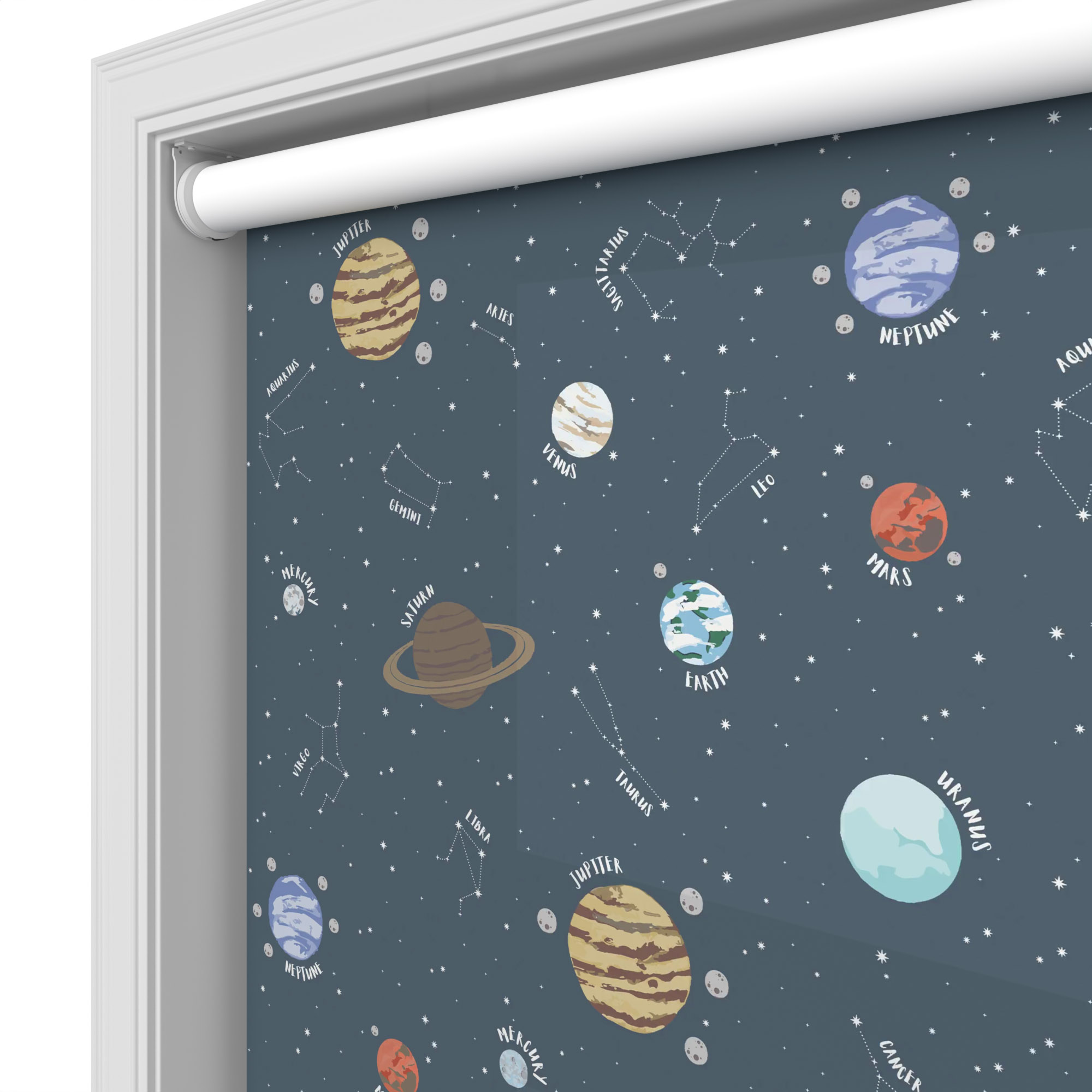 Cosmic Night Blackout Motorised Roller Blind - Image 4