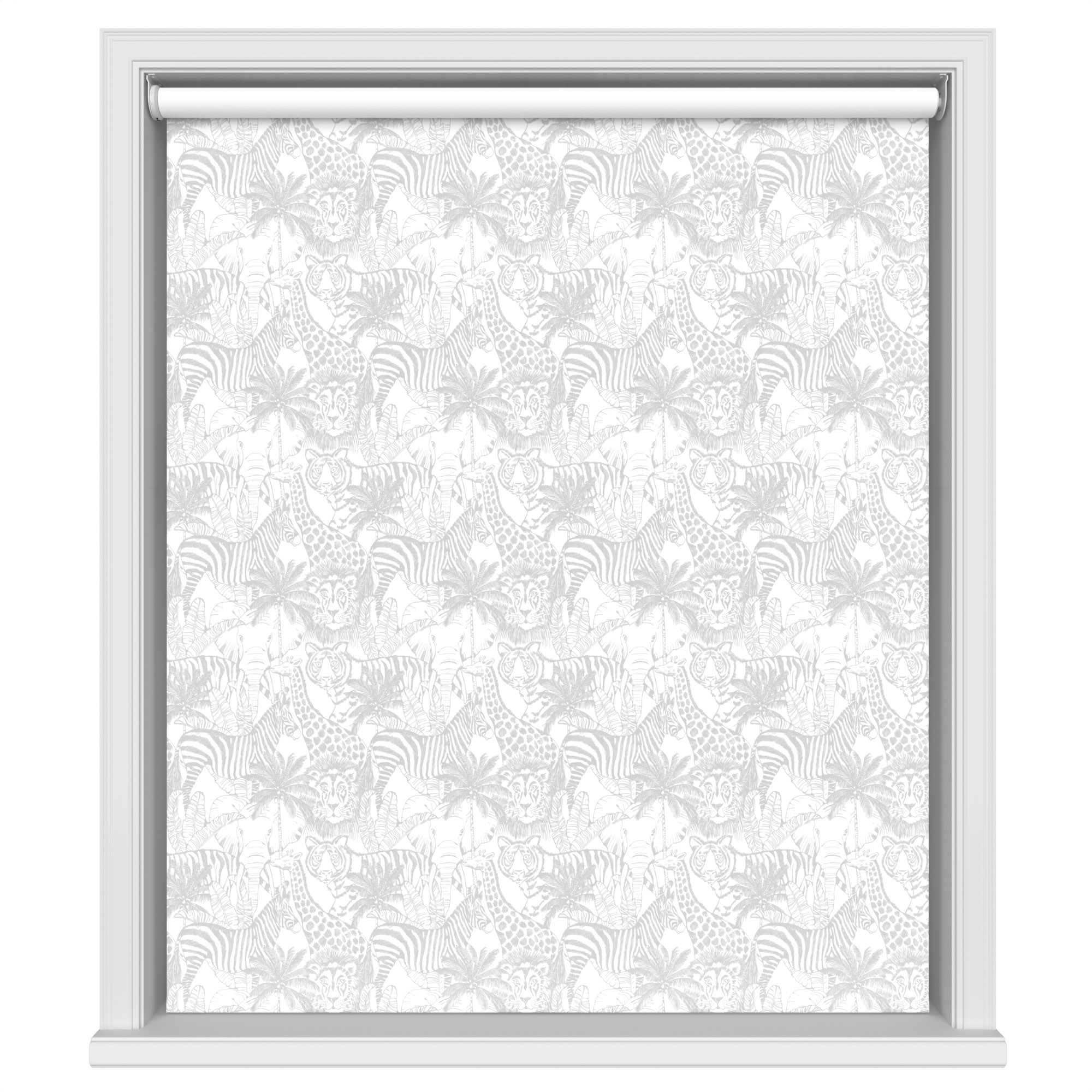 Night Safari Grey Blackout Motorised Roller Blind - Image 2