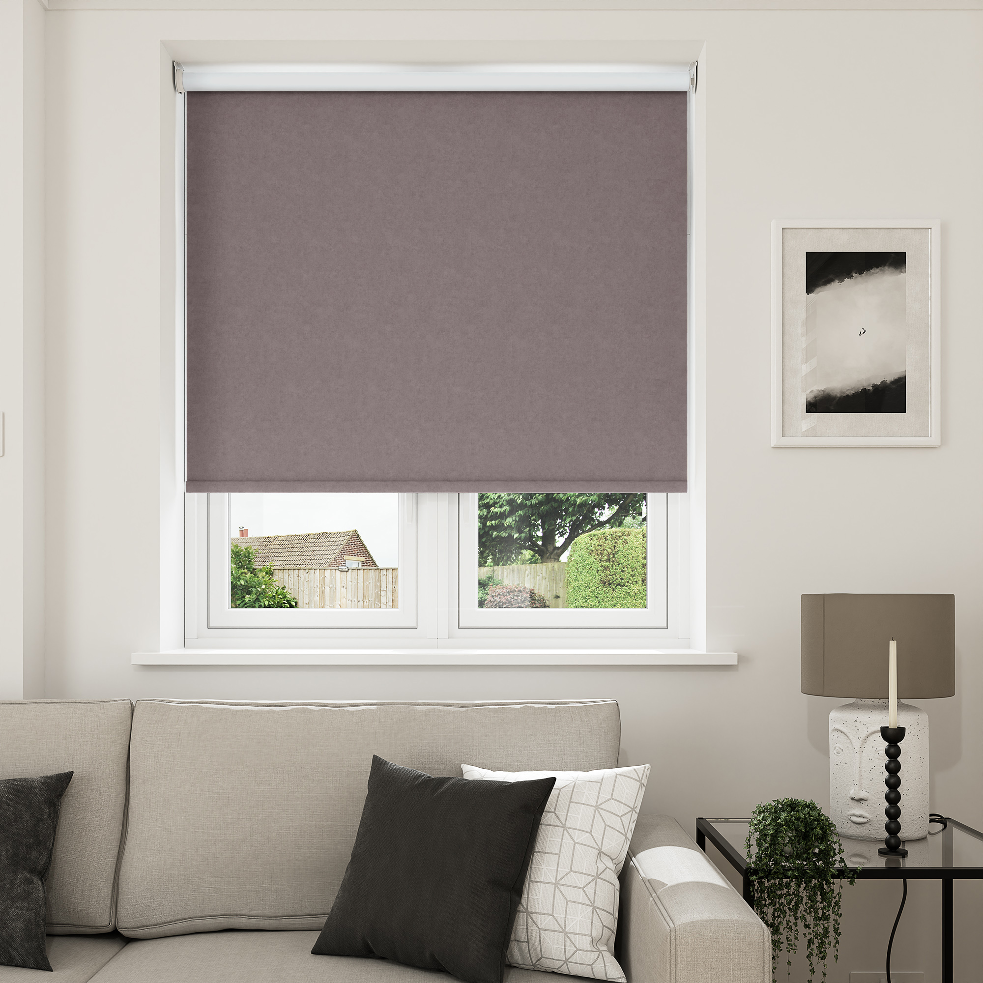 Richmond Blackout Heather Field Motorised Roller Blind - Image 7