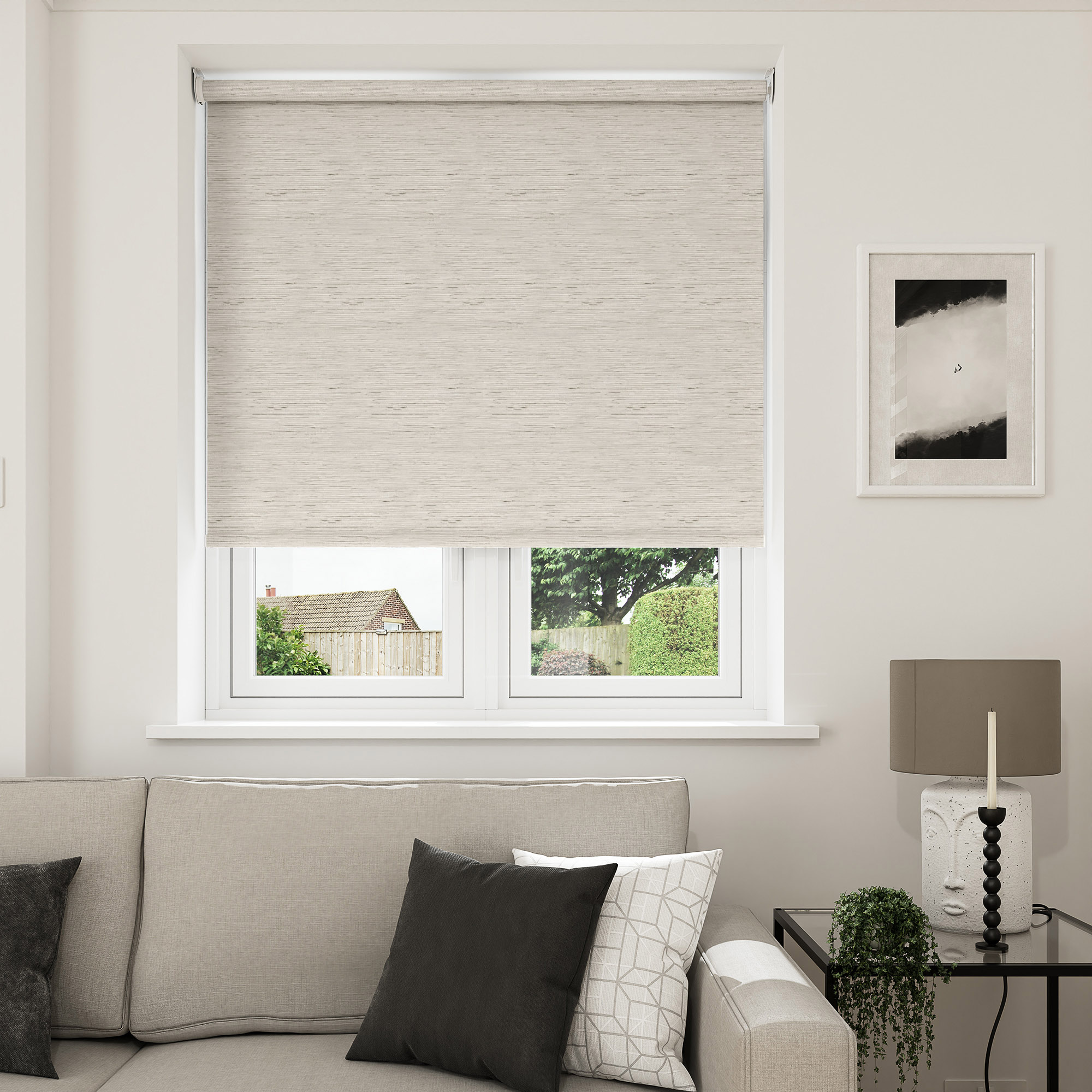 Sutton Blackout Stone Motorised Roller Blind - Image 7