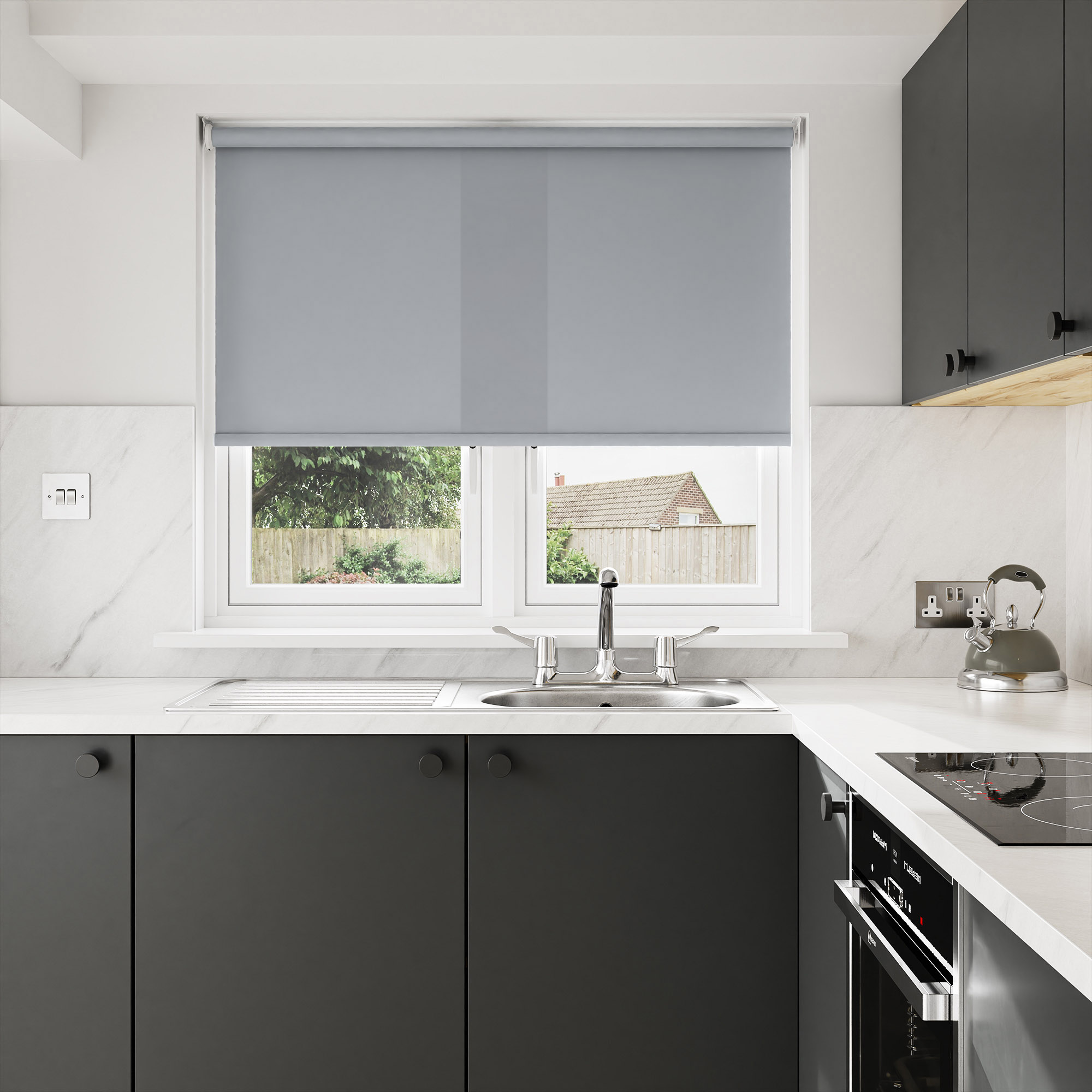 Haven Ash Smoke Motorised Roller Blind - Image 7