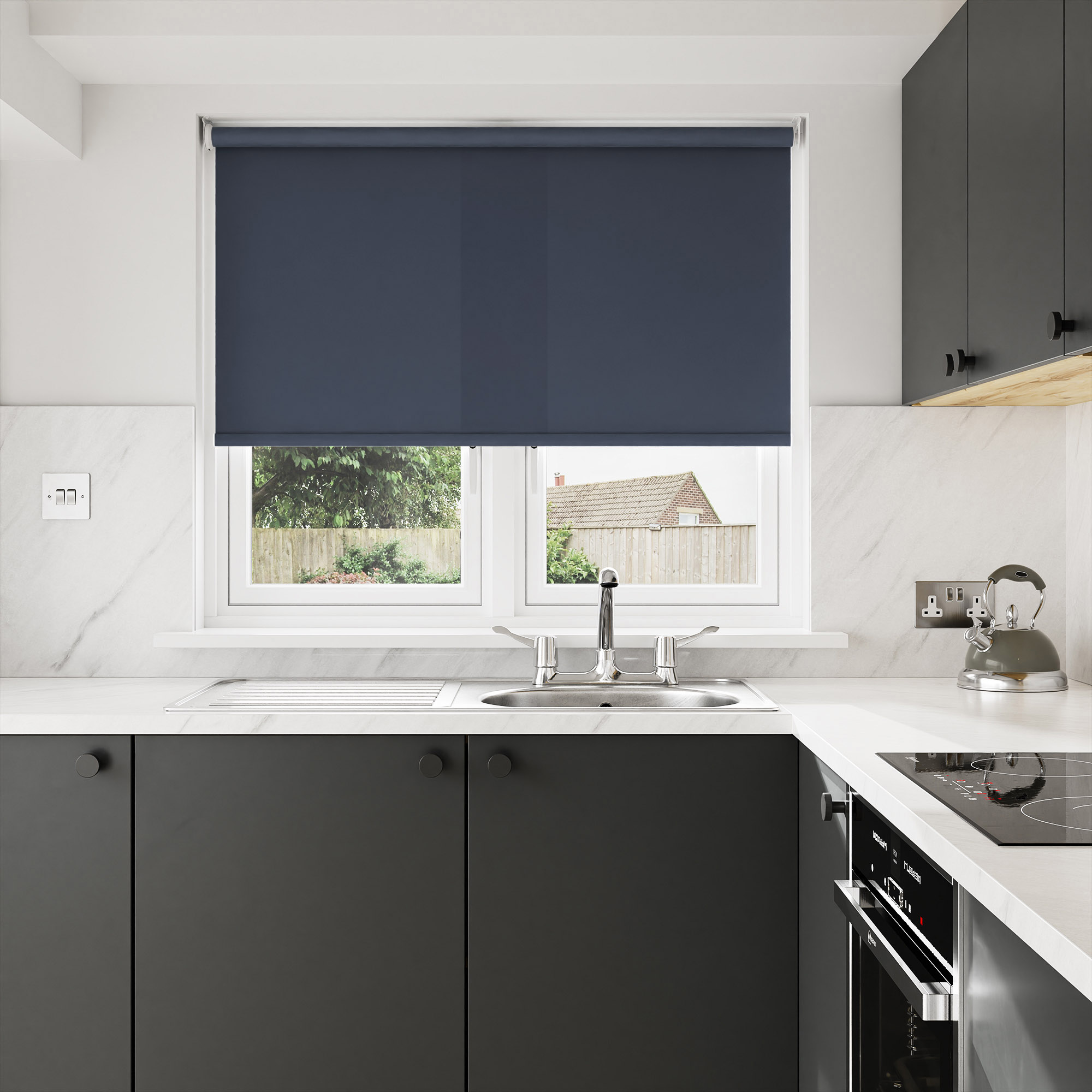 Haven Naval Twilight Motorised Roller Blind - Image 7