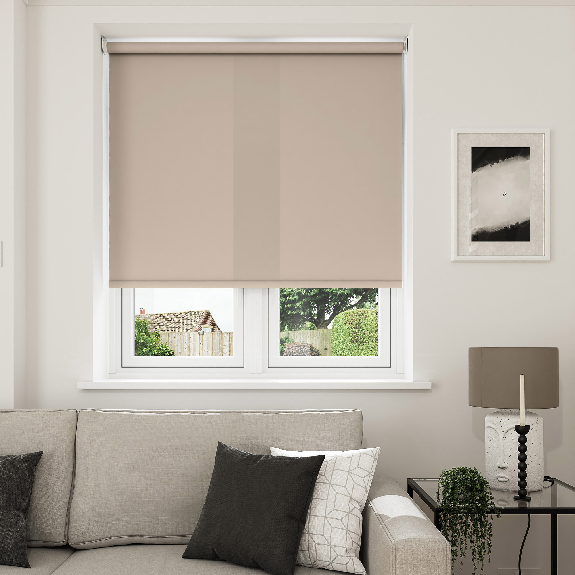 Accent Quaint Beige Motorised Roller Blind - Image 7