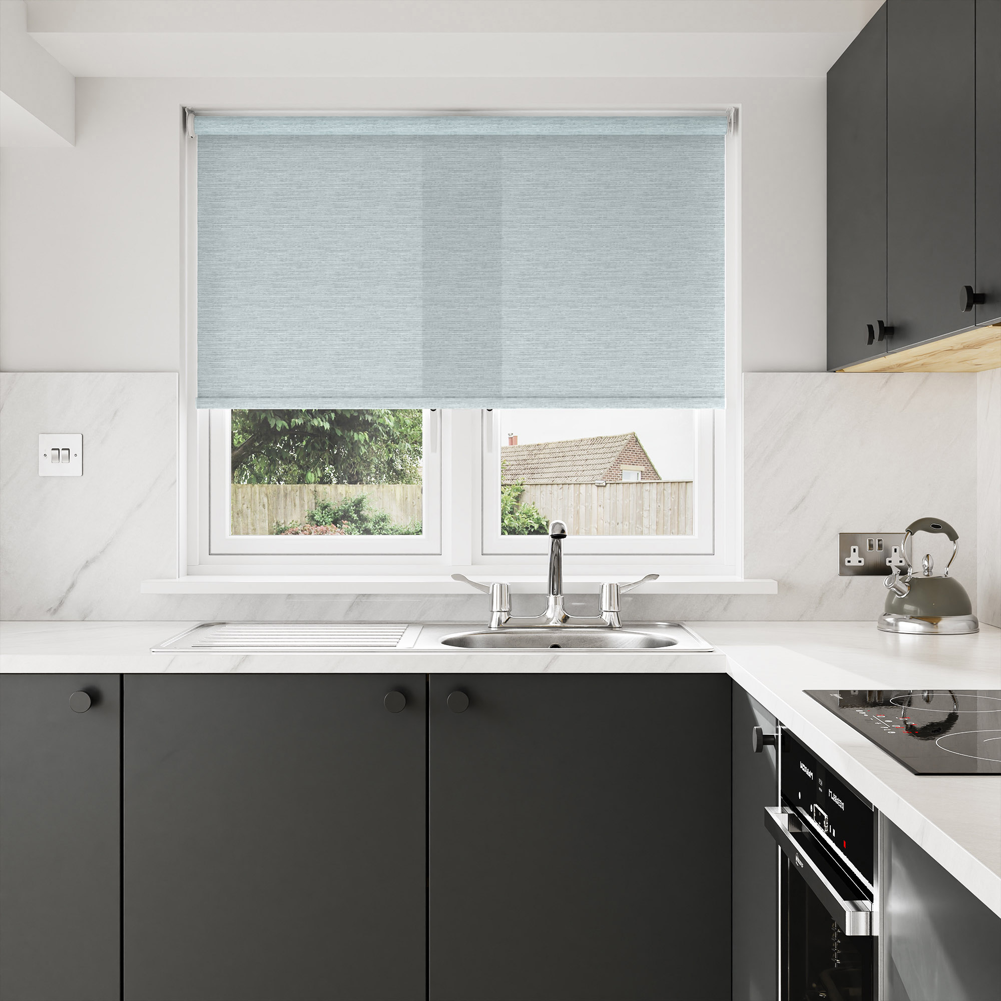 Dawn Fusion Silver Motorised Roller Blind - Image 7