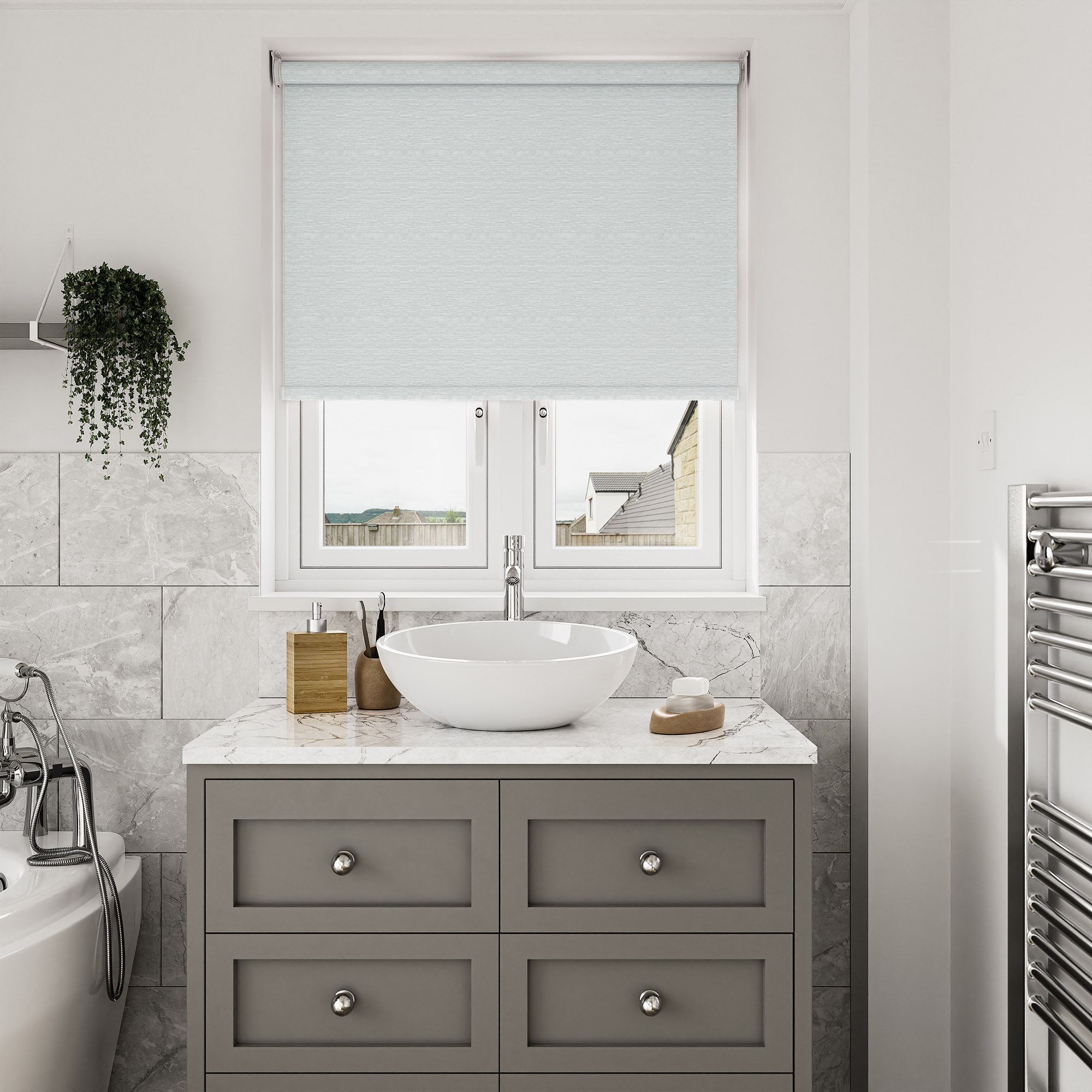 Ascot Blackout Duckegg Motorised Roller Blind - Image 7