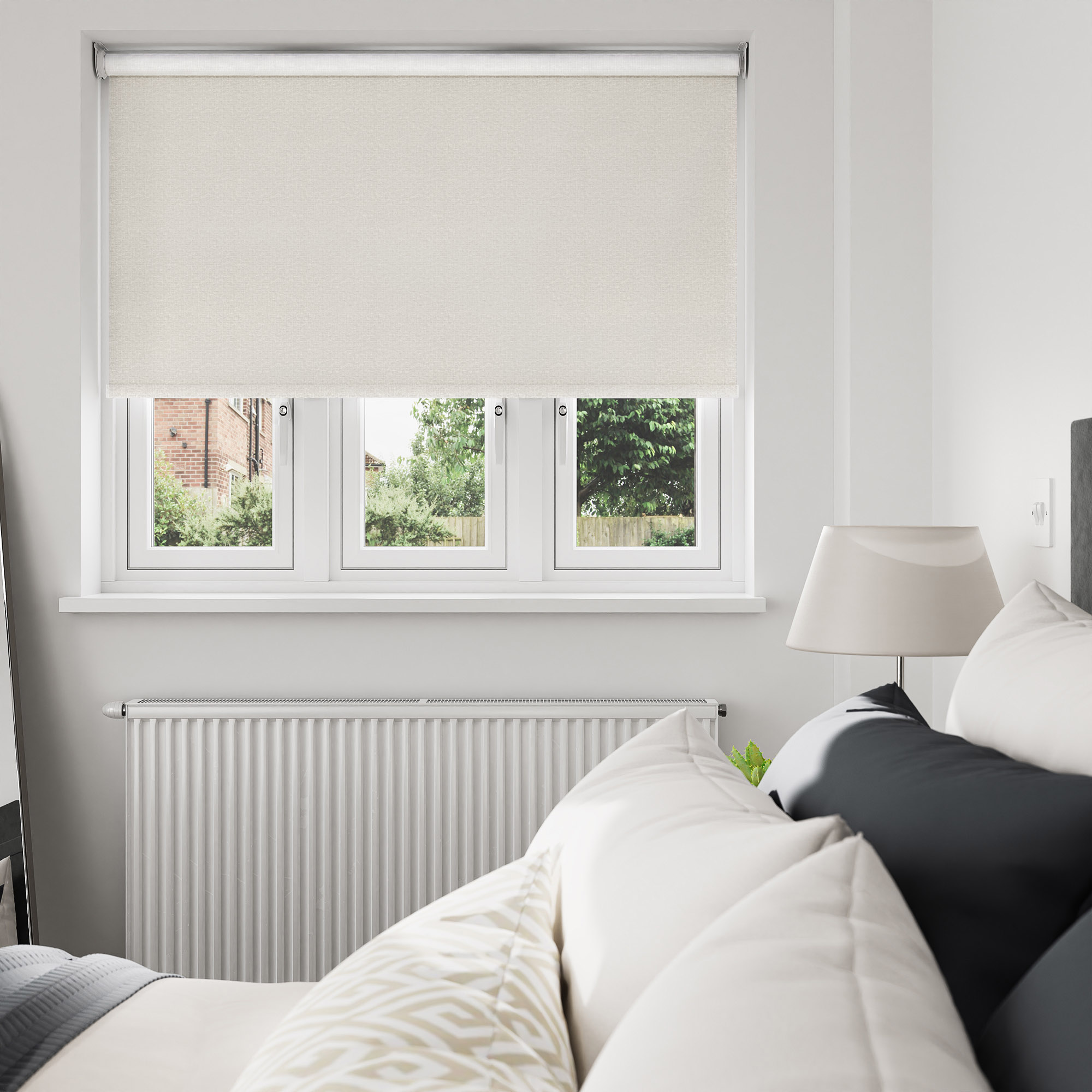 Brooklyn Blackout Faint Satin Motorised Roller Blind - Image 7