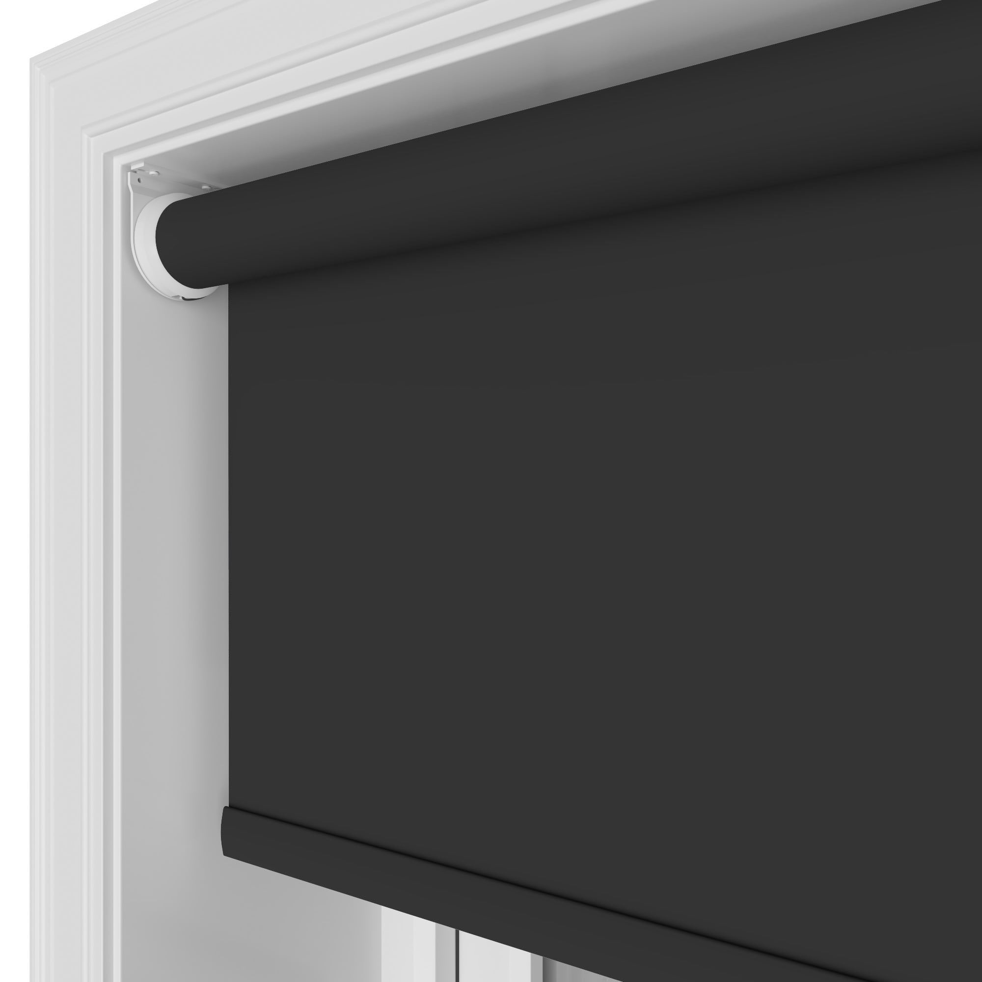 Easton Blackout Onyx Black Motorised Roller Blind - Image 4