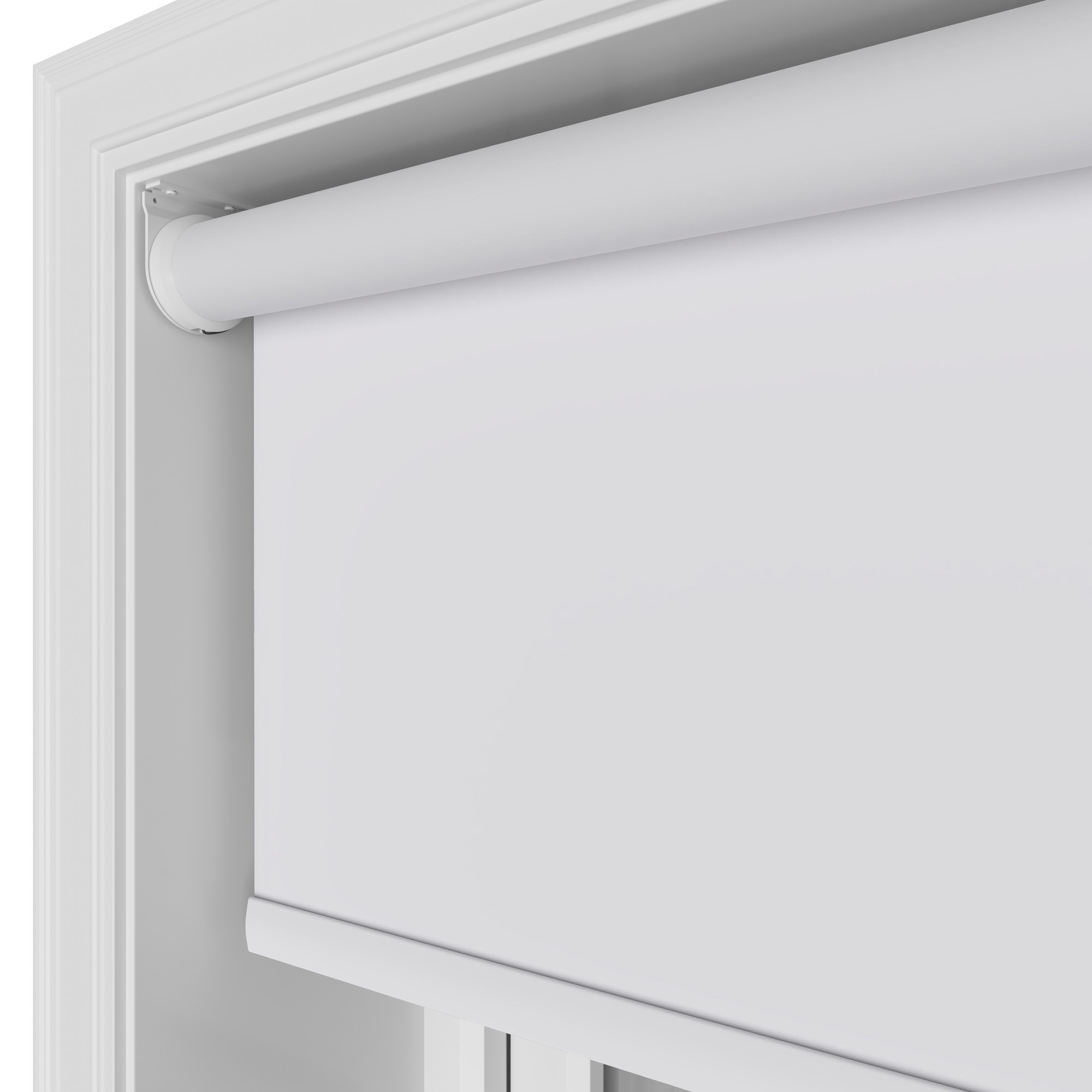 Easton Blackout Naro White Motorised Roller Blind - Image 4